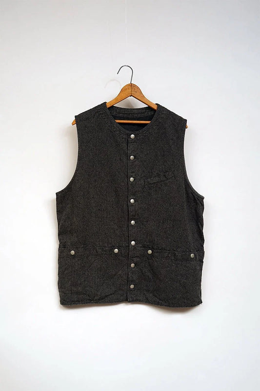 ◯ Nigel Cabourn - FRENCH WORK VEST HEMP - CHARCOAL  GRAY -