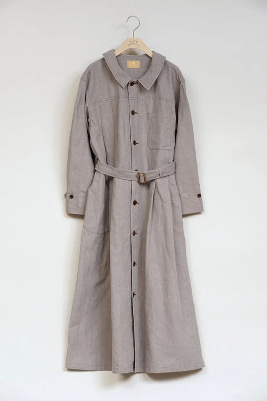 ◯ Nigel Cabourn woman - FRENCH WORK DRESS HD LINEN - GRAY