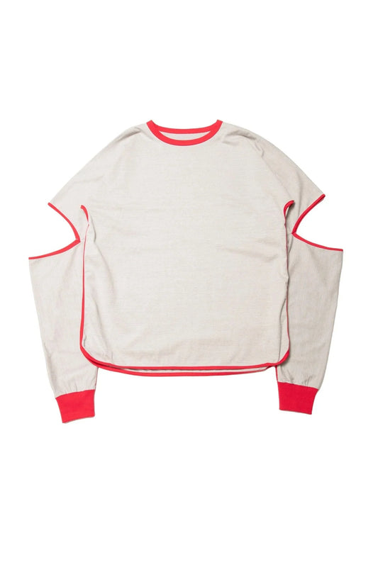 quitan - KIMONO LS TEE - GRAY/RED