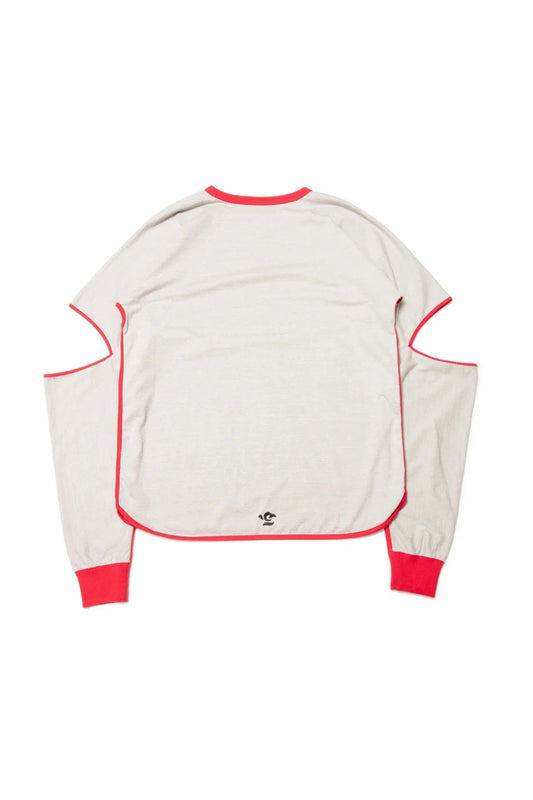 quitan - KIMONO LS TEE - GRAY/RED