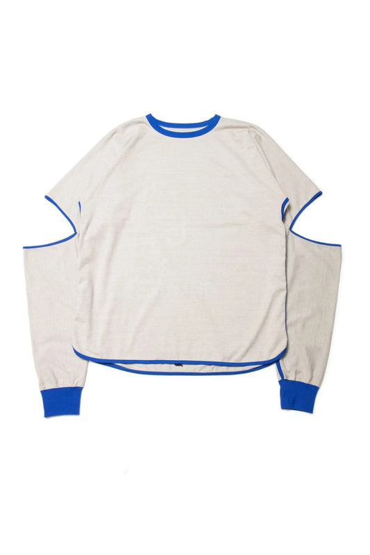 quitan - KIMONO LS TEE - GRAY/BLUE