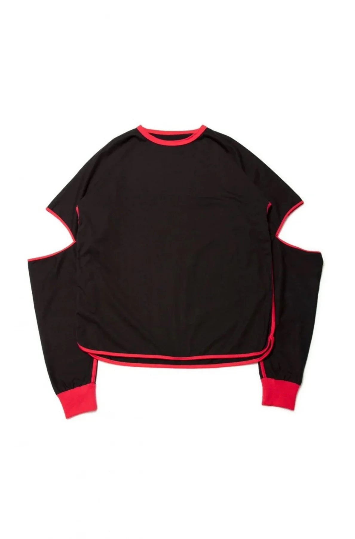 quitan - KIMONO LS TEE - BLACK/RED