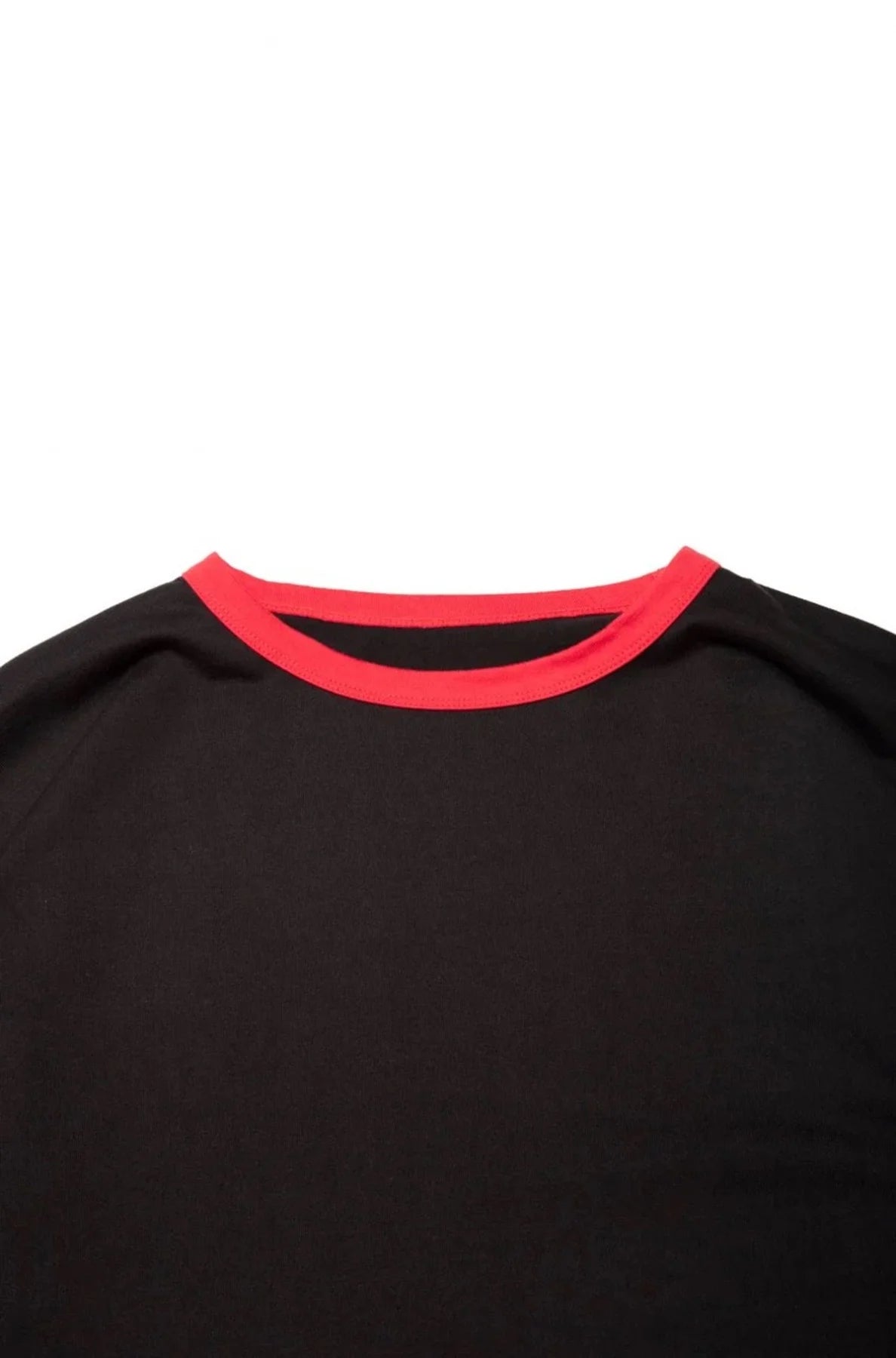 quitan - KIMONO LS TEE - BLACK/RED