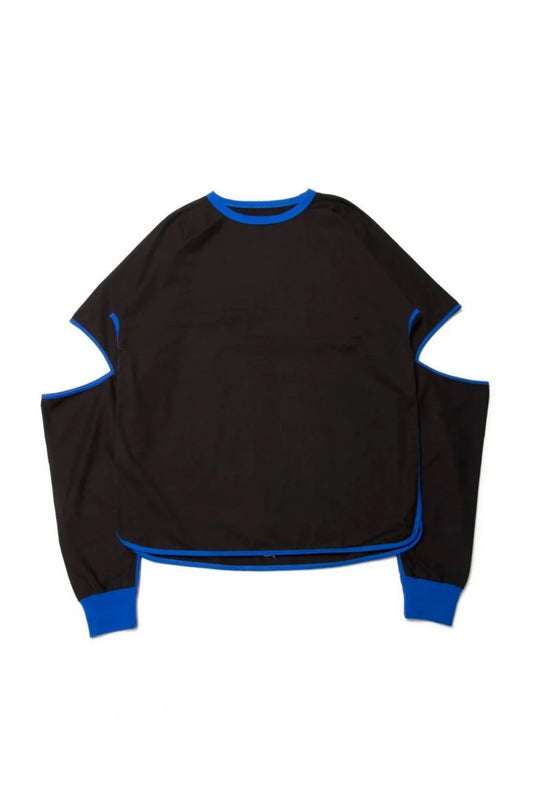 quitan - KIMONO LS TEE - BLACK/BLUE