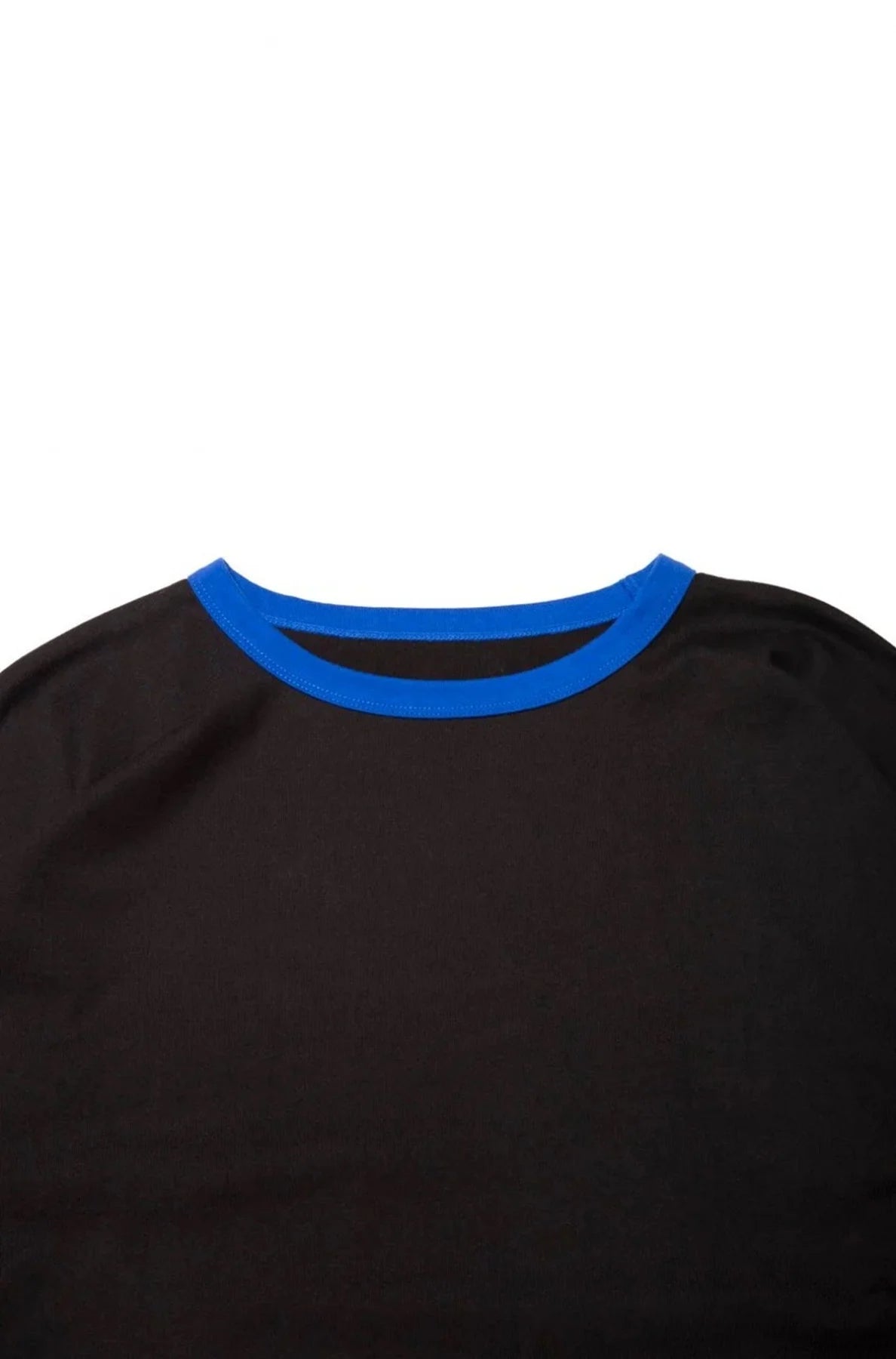 quitan - KIMONO LS TEE - BLACK/BLUE