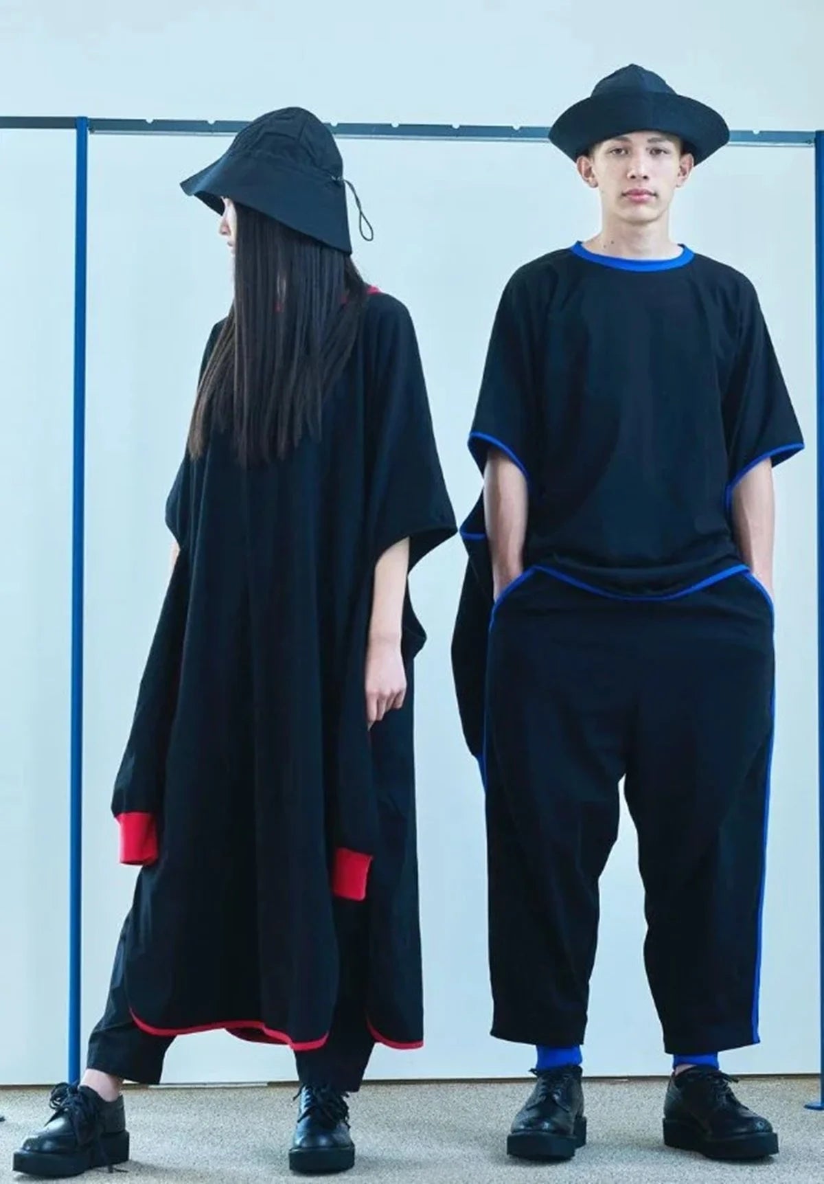 quitan - KIMONO LS TEE - BLACK/BLUE