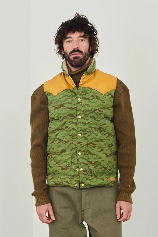 ◯ Nigel Cabourn - RMFC-55 DOWN VEST CAMO - GREEN