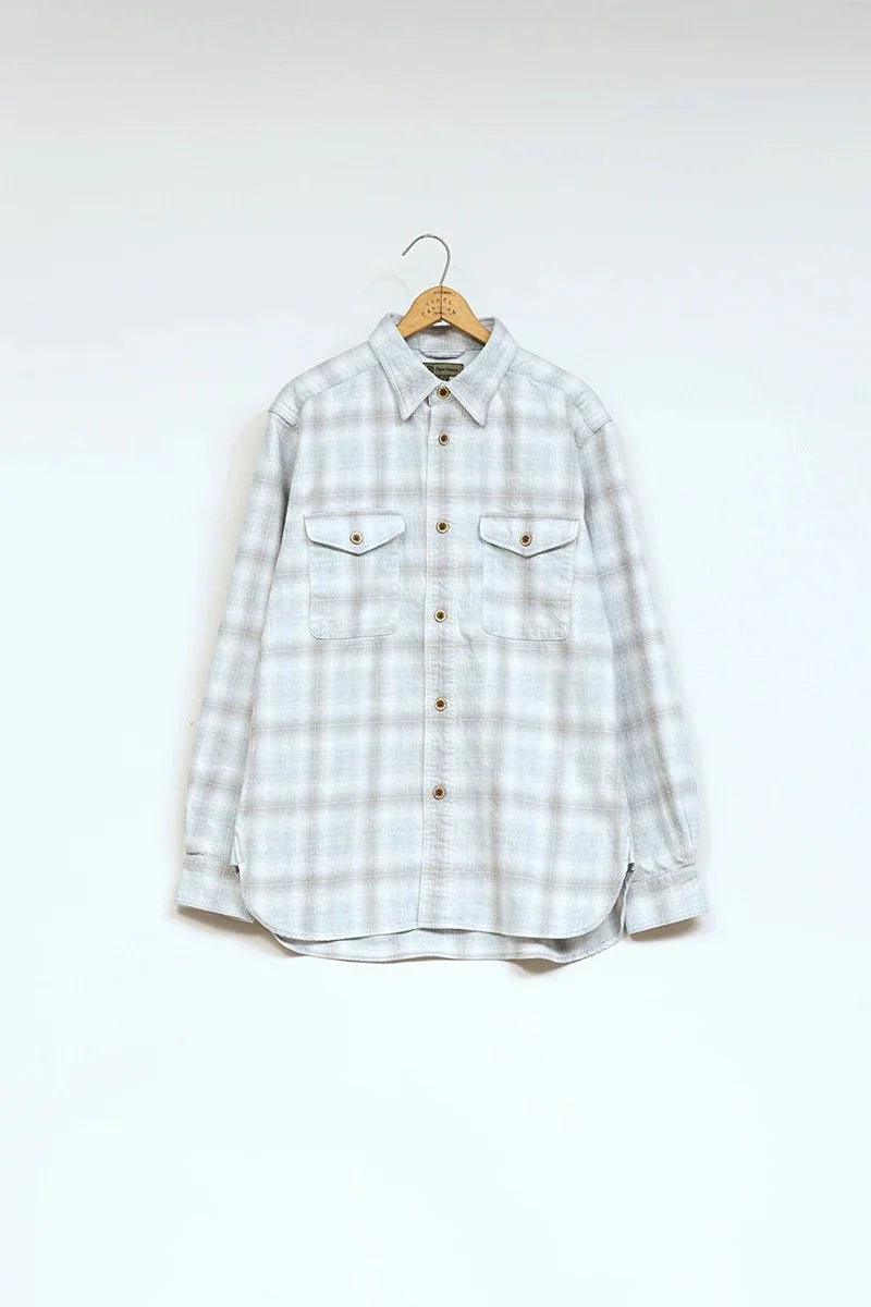 ◯ Nigel Cabourn - THARKAY SHIRT OMBRE NEL - LIGHT GRAY