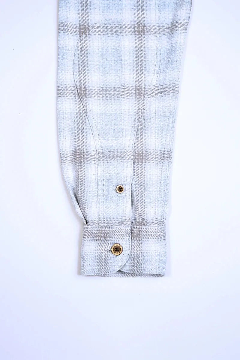 ◯ Nigel Cabourn - THARKAY SHIRT OMBRE NEL - LIGHT GRAY