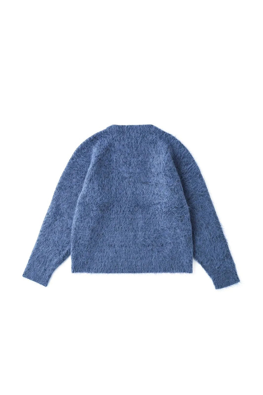 ○OLD JOE - BLENDED ALPAKA MOCK-NECK SWEATER - AZUR BLUE