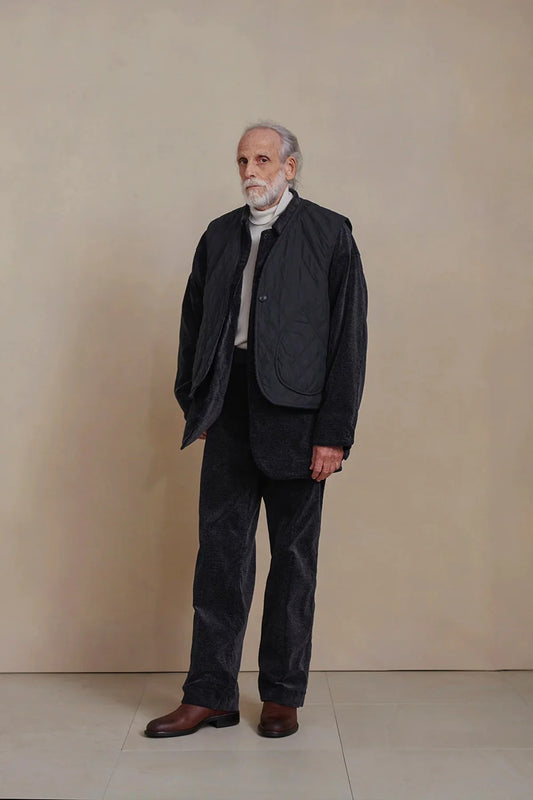 ○OLD JOE - TURTLE-NECK SILK NEP RIBED TOPS - NATURAL