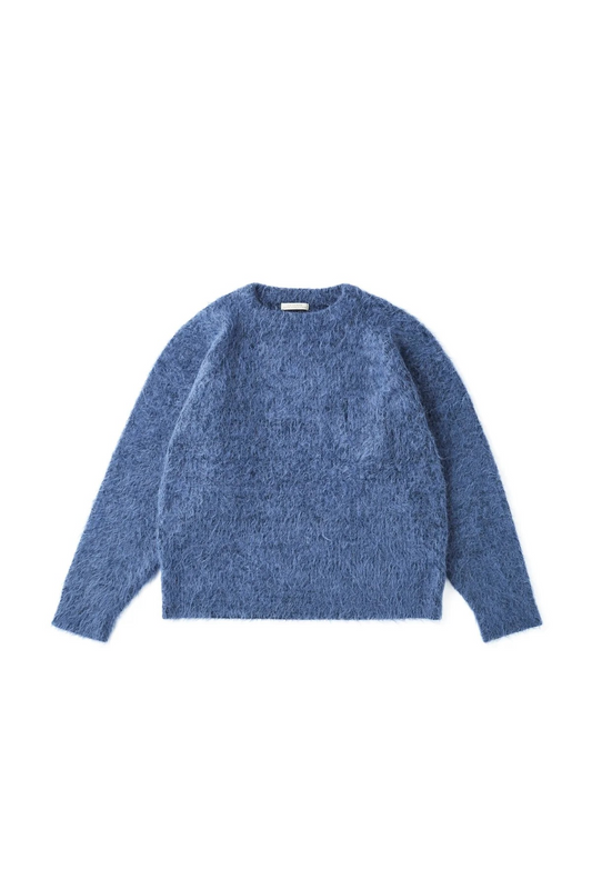 ○OLD JOE - BLENDED ALPAKA MOCK-NECK SWEATER - AZUR BLUE