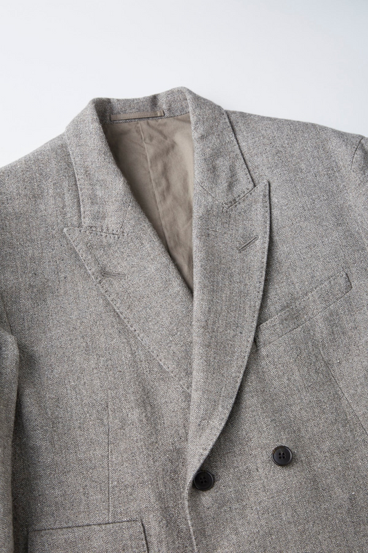 ○OLD JOE - DOUBLE-BREASTED SWING JACKET - FANCY HERRINGBONE