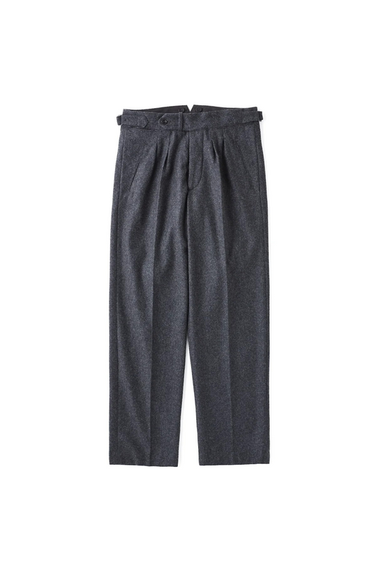 ○OLD JOE - DOUBLE-PLEATED SMARTY TROUSER - GRAPHITE